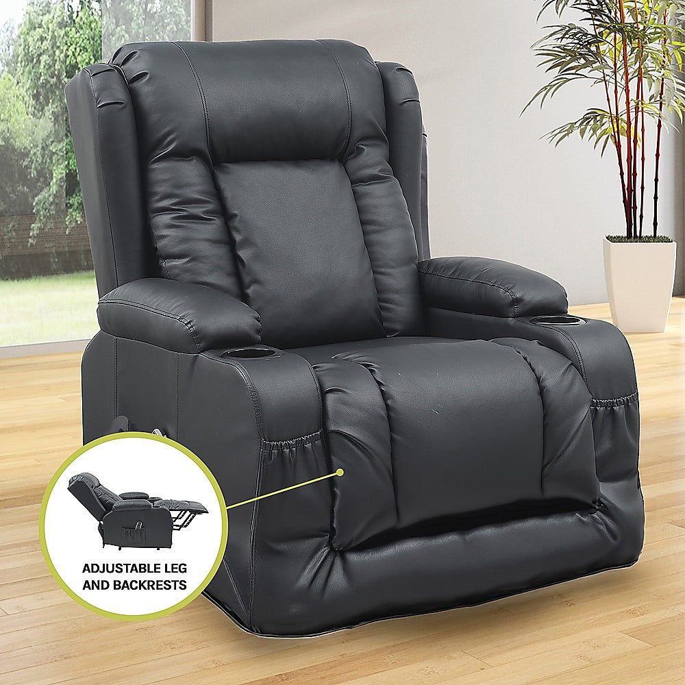 Arm Chairs & Recliners: Lift Heated Leather Recliner Electric Massage Chair with USB port