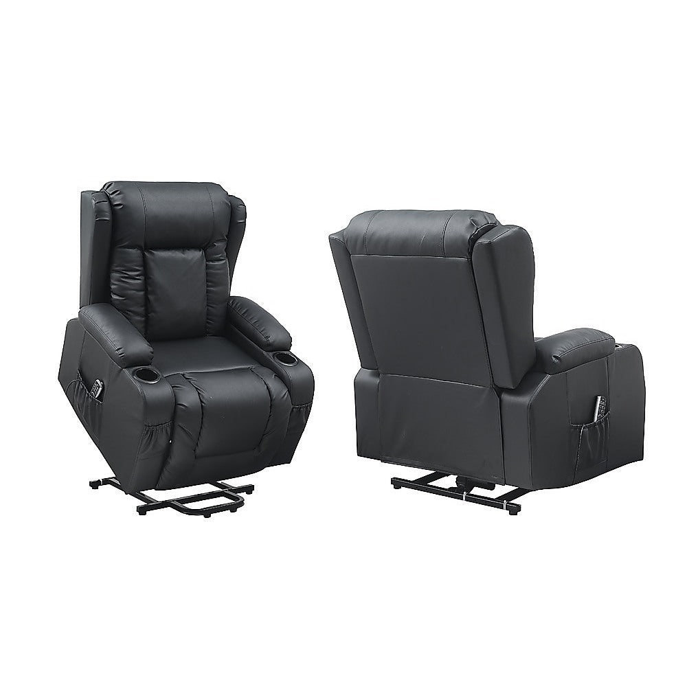 Arm Chairs & Recliners: Lift Heated Leather Recliner Electric Massage Chair with USB port
