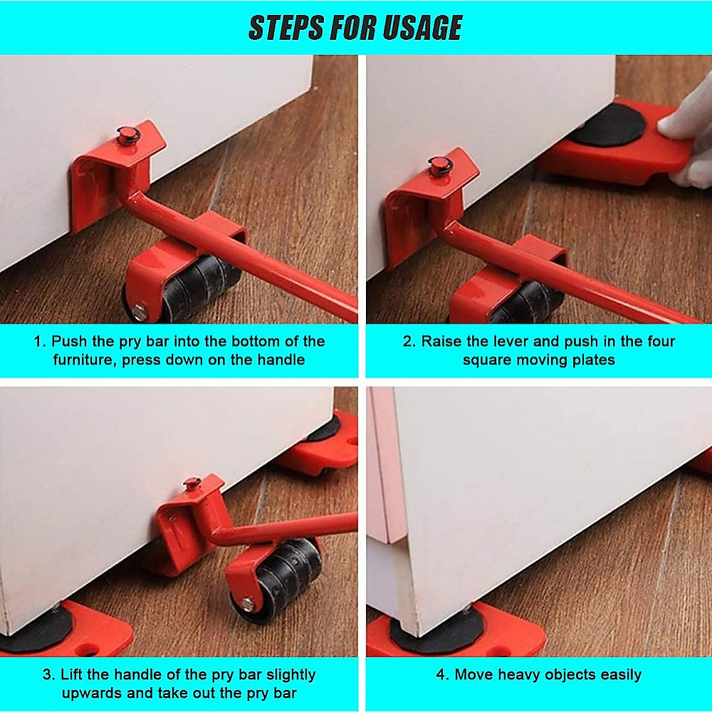 Utility Trolleys: 4 X All-purpose Dolly Plastic Heavy Duty Furniture Mover Slider Set