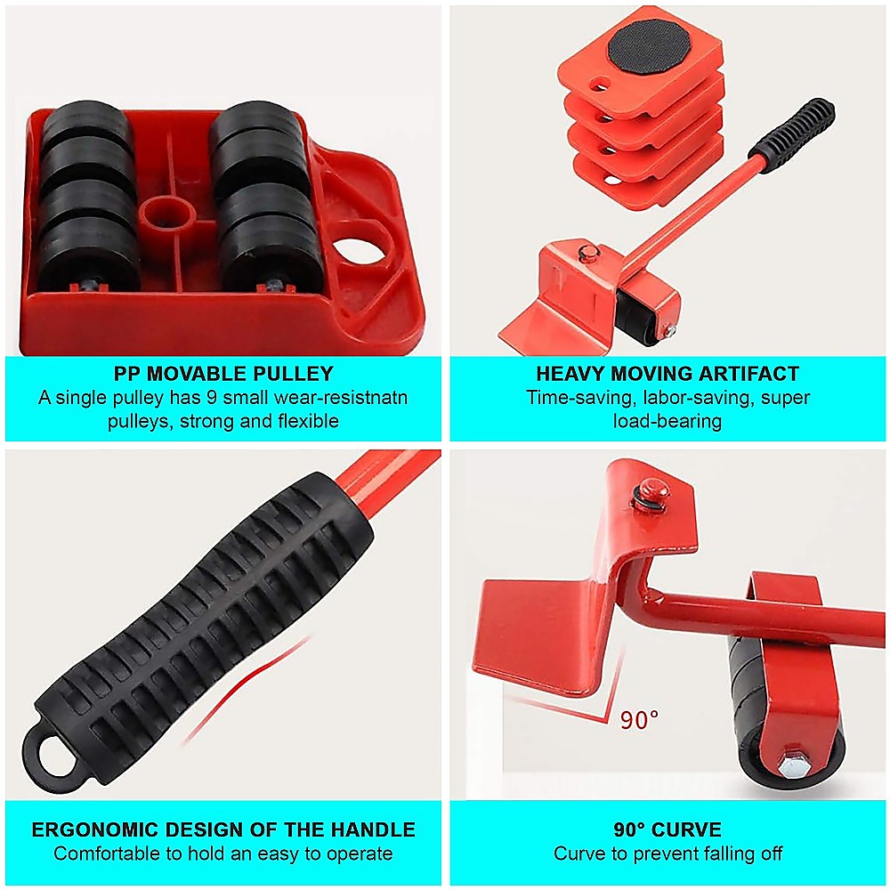 Utility Trolleys: 4 X All-purpose Dolly Plastic Heavy Duty Furniture Mover Slider Set