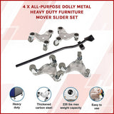 Utility Trolleys: 4 X All-purpose Dolly Metal Heavy Duty Furniture Mover Slider Set