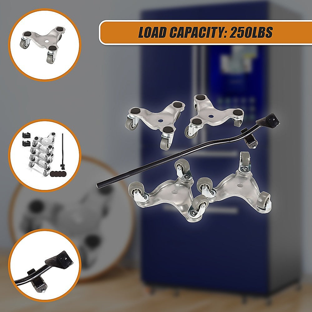 Utility Trolleys: 4 X All-purpose Dolly Metal Heavy Duty Furniture Mover Slider Set