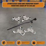 Utility Trolleys: 4 X All-purpose Dolly Metal Heavy Duty Furniture Mover Slider Set