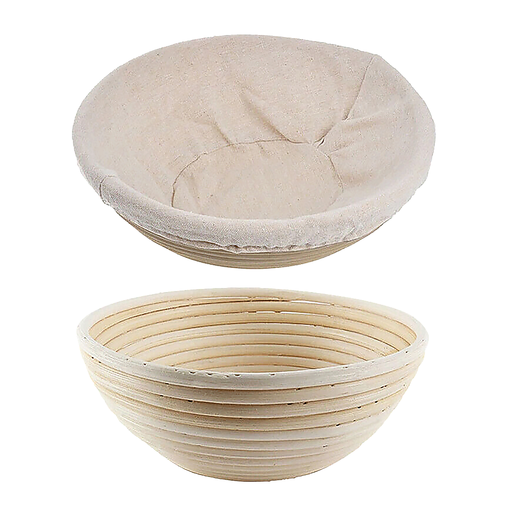 Kitchen Utensils: 2 x 9" Sourdough Bread Proofing Set Bread Making Kit Round Bowls