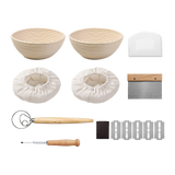 2 x 9" Sourdough Bread Proofing Set Bread Making Kit Round Bowls