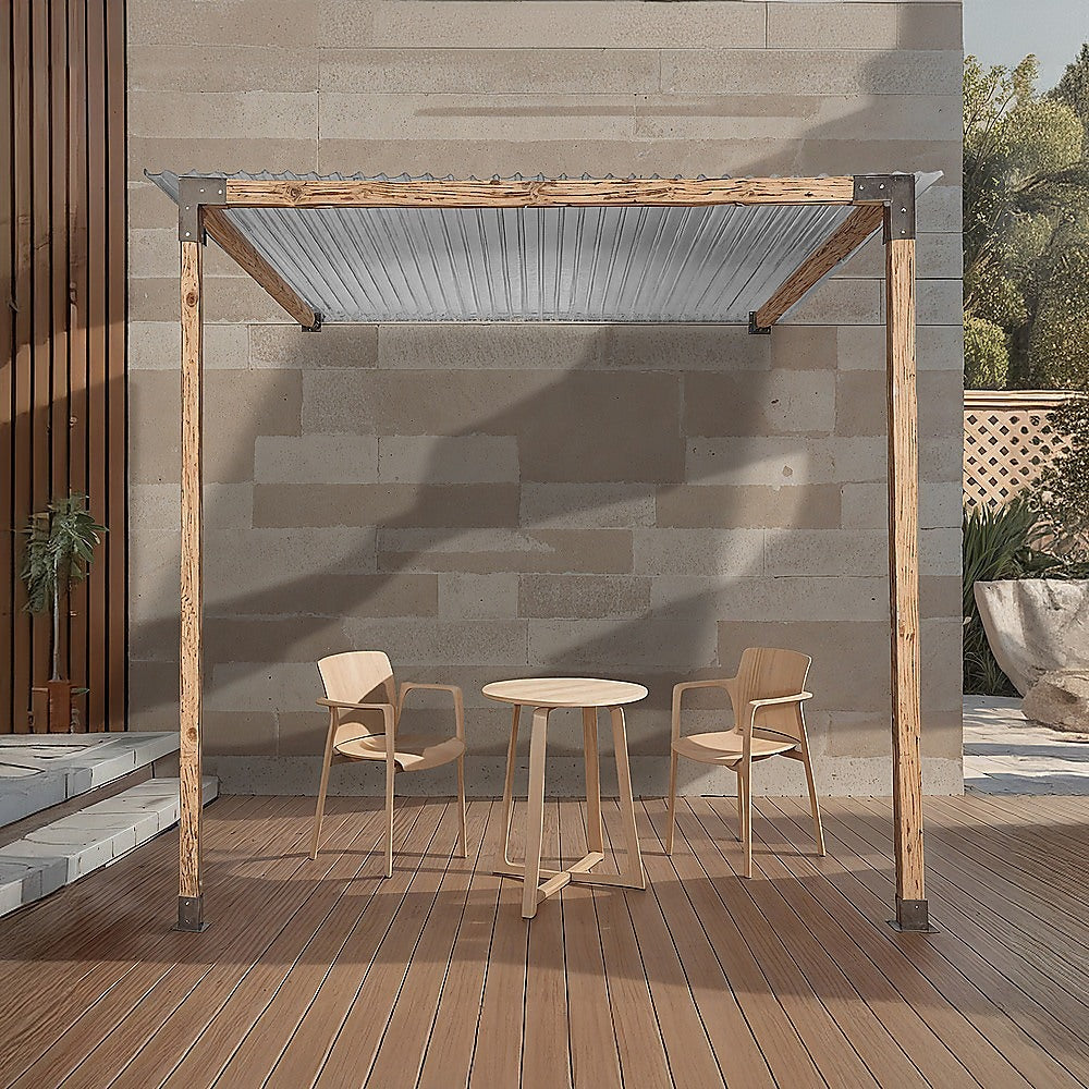 Canopies & Gazebos: Roof Pergola Gazebo Shed Matte Black Steel Brackets DIY Kits