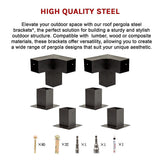 Canopies & Gazebos: Roof Pergola Gazebo Shed Matte Black Steel Brackets DIY Kits