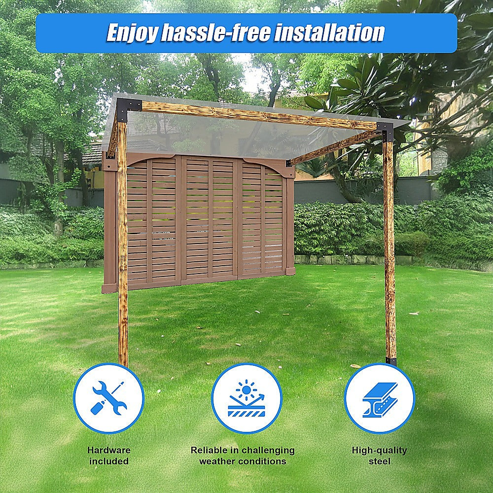 Canopies & Gazebos: Roof Pergola Gazebo Shed Matte Black Steel Brackets DIY Kits