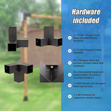 Canopies & Gazebos: Roof Pergola Gazebo Shed Matte Black Steel Brackets DIY Kits