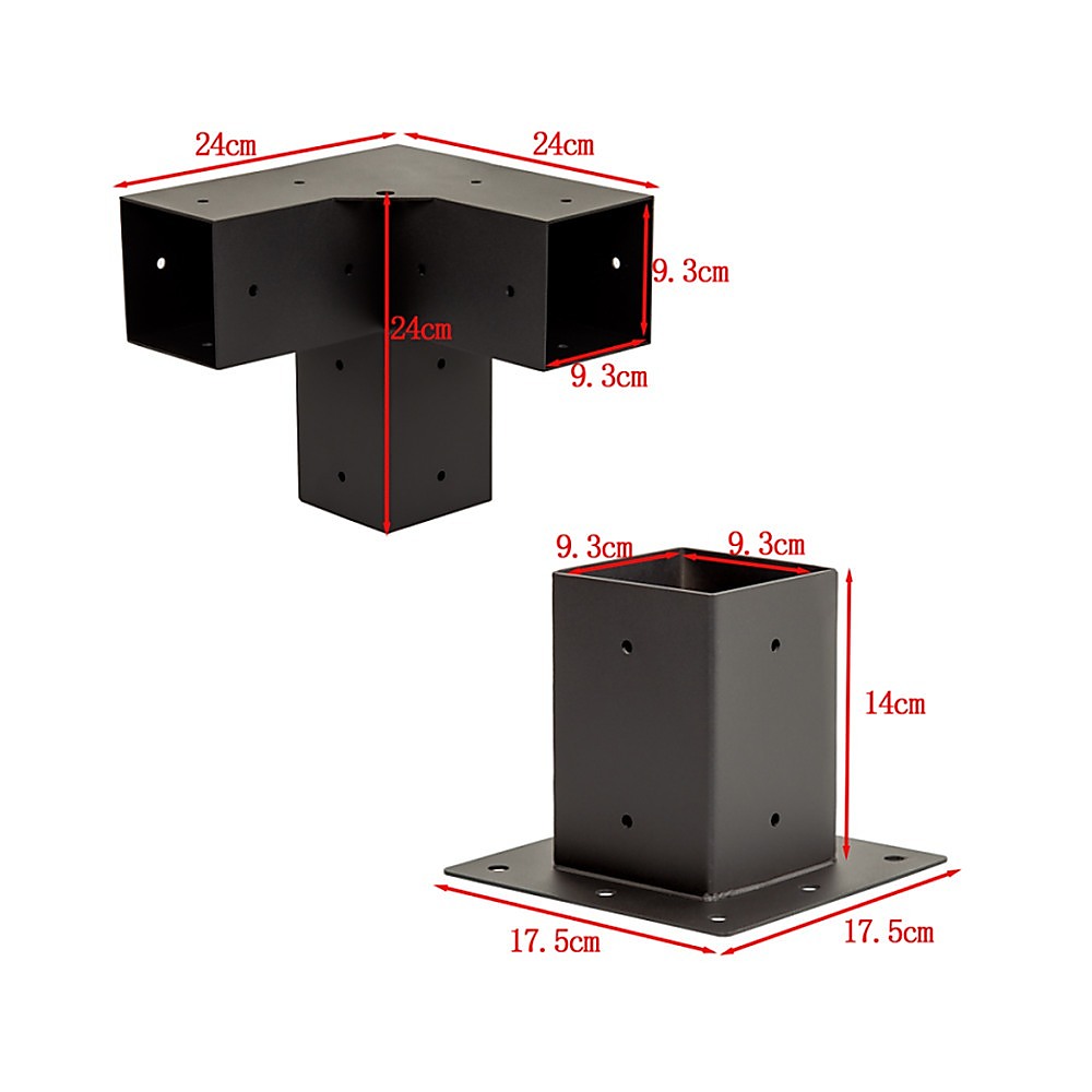 Canopies & Gazebos: Roof Pergola Gazebo Shed Matte Black Steel Brackets DIY Kits