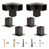Canopies & Gazebos: Roof Pergola Gazebo Shed Matte Black Steel Brackets DIY Kits