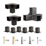 Canopies & Gazebos: Roof Pergola Gazebo Shed Matte Black Steel Brackets DIY Kits
