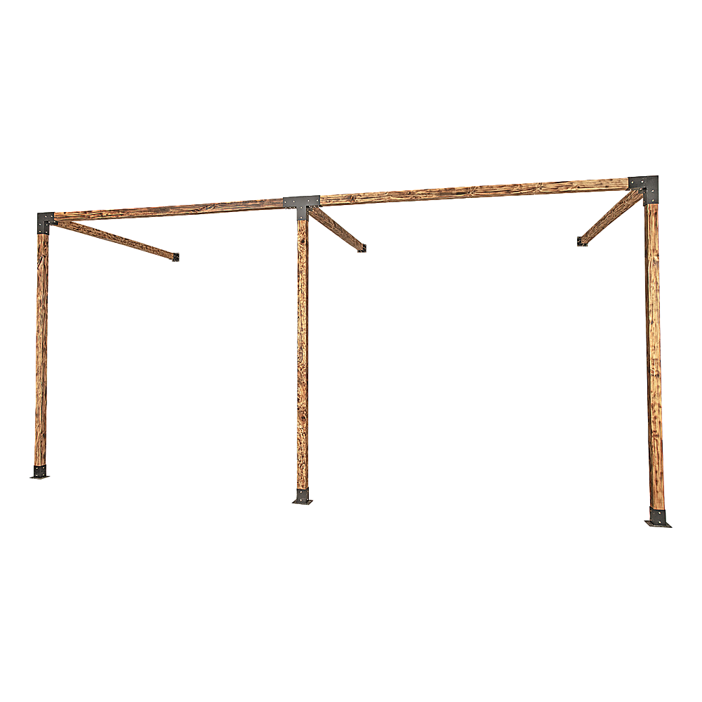 Canopies & Gazebos: Roof Pergola Gazebo Shed Matte Black Steel Brackets DIY Kits