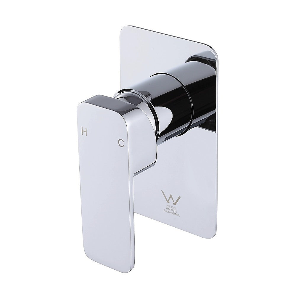 Single Square Shower Bath Mixer Tap Bathroom WATERMARK Approved in Chrome