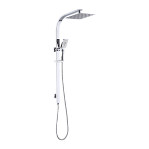 WELS 10" Rain Shower Head Set Square Dual Heads High Pressure with Handheld in Chrome