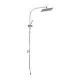 WELS 10" Rain Shower Head Set Square Dual Heads High Pressure with Handheld in Chrome