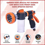 Gardening Accessories: Garden Hose Nozzle Pet Shower Car Wash Leak-Proof Hose Hand Sprayer Switch