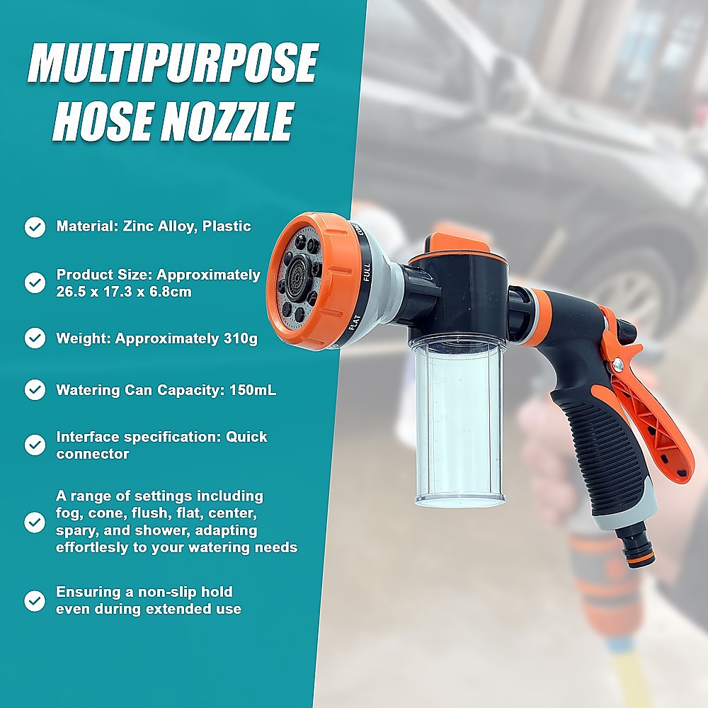 Gardening Accessories: Garden Hose Nozzle Pet Shower Car Wash Leak-Proof Hose Hand Sprayer Switch