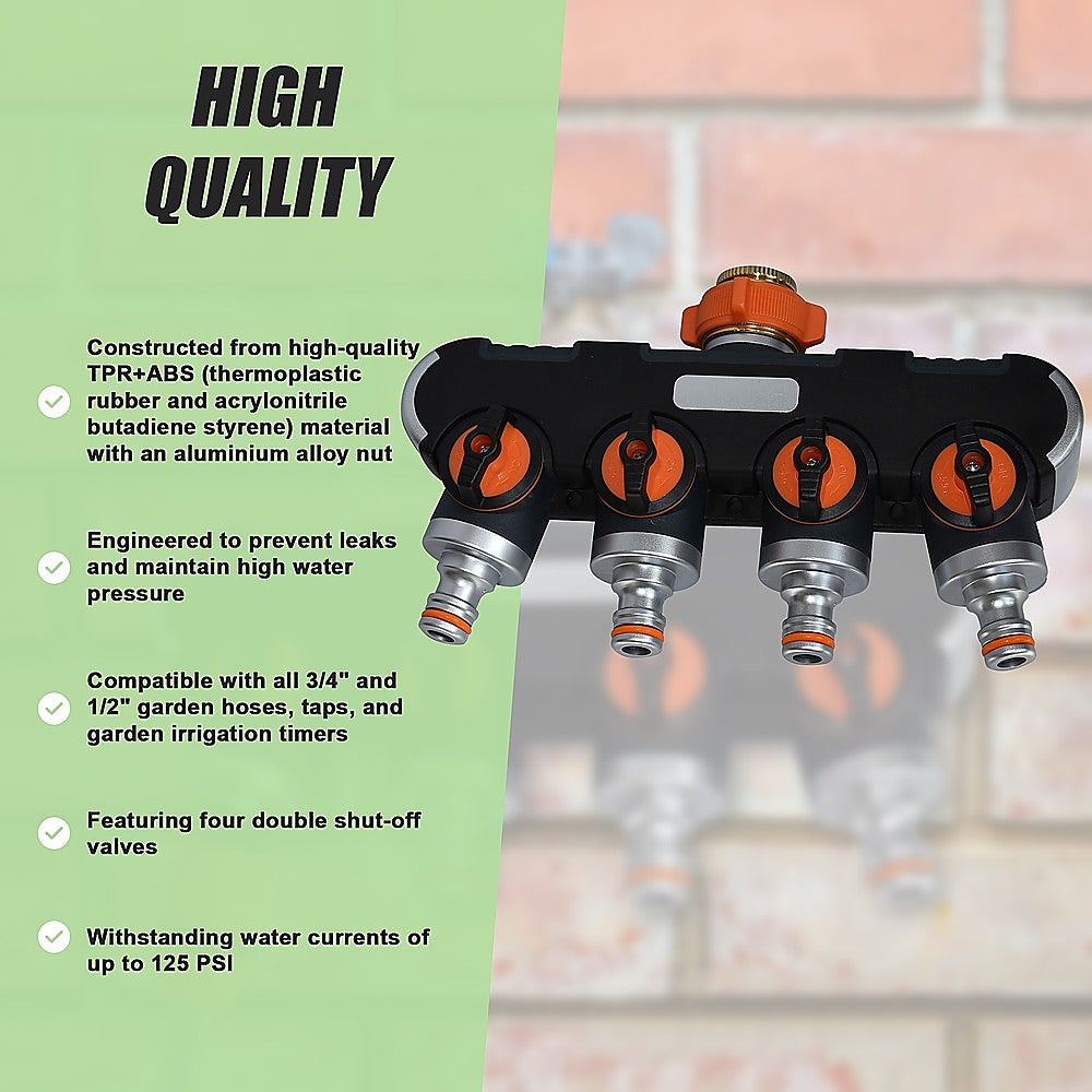 Gardening Accessories: 4-Way Water Distributor Garden Irrigation