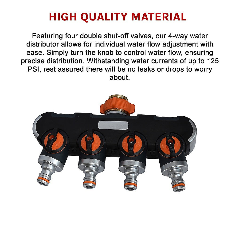 Gardening Accessories: 4-Way Water Distributor Garden Irrigation