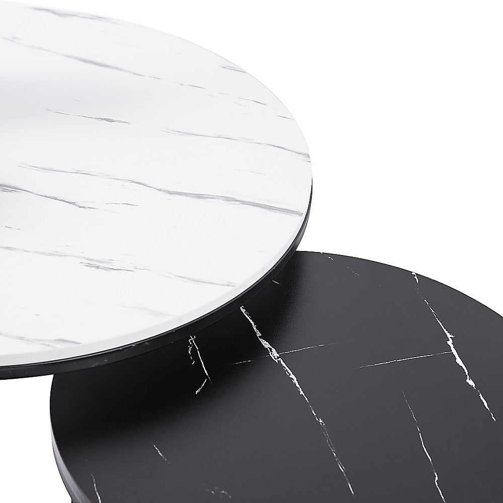 Coffee Tables: Set of 2 Coffee Table Round Marble Nesting Side End Table Furniture