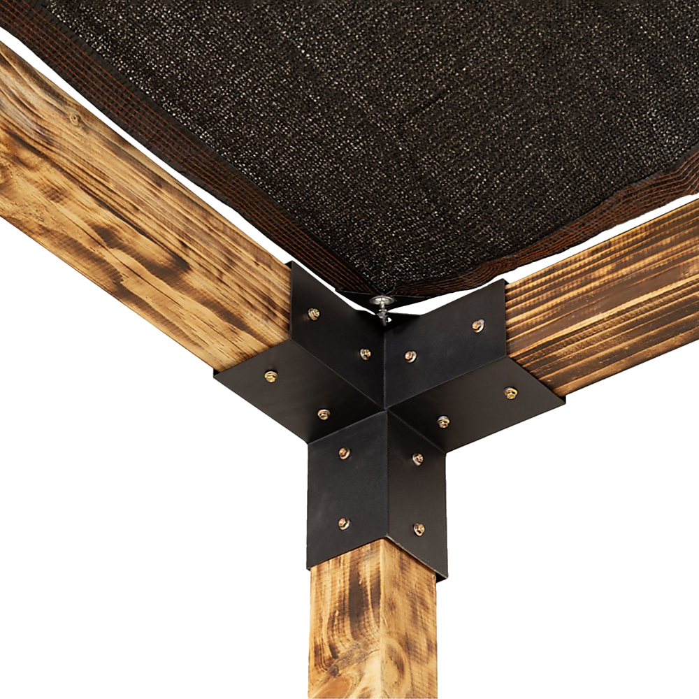 Canopies & Gazebos: Roof Pergola Gazebo Shed Matte Black Steel Brackets and Black Screen DIY Kits