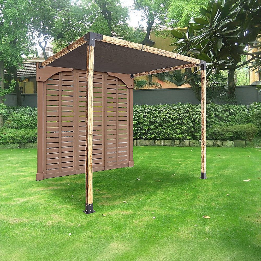 Canopies & Gazebos: Roof Pergola Gazebo Shed Matte Black Steel Brackets and Black Screen DIY Kits