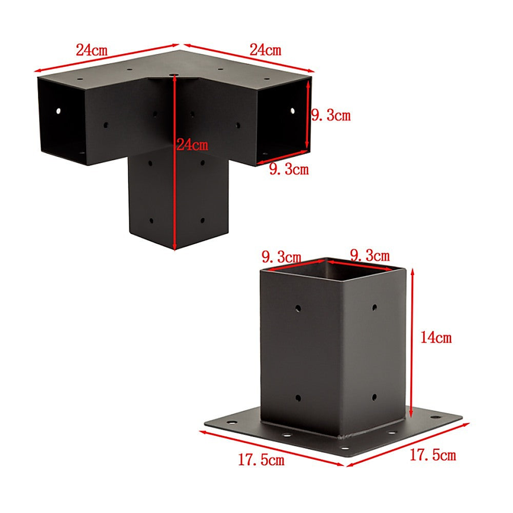 Canopies & Gazebos: Roof Pergola Gazebo Shed Matte Black Steel Brackets and Black Screen DIY Kits