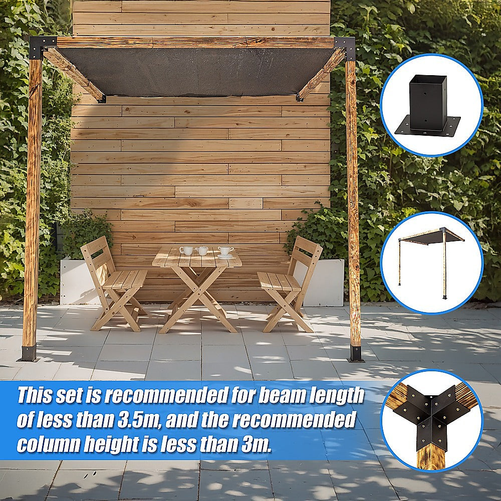Canopies & Gazebos: Roof Pergola Gazebo Shed Matte Black Steel Brackets and Black Screen DIY Kits