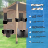 Canopies & Gazebos: Roof Pergola Gazebo Shed Matte Black Steel Brackets and Black Screen DIY Kits