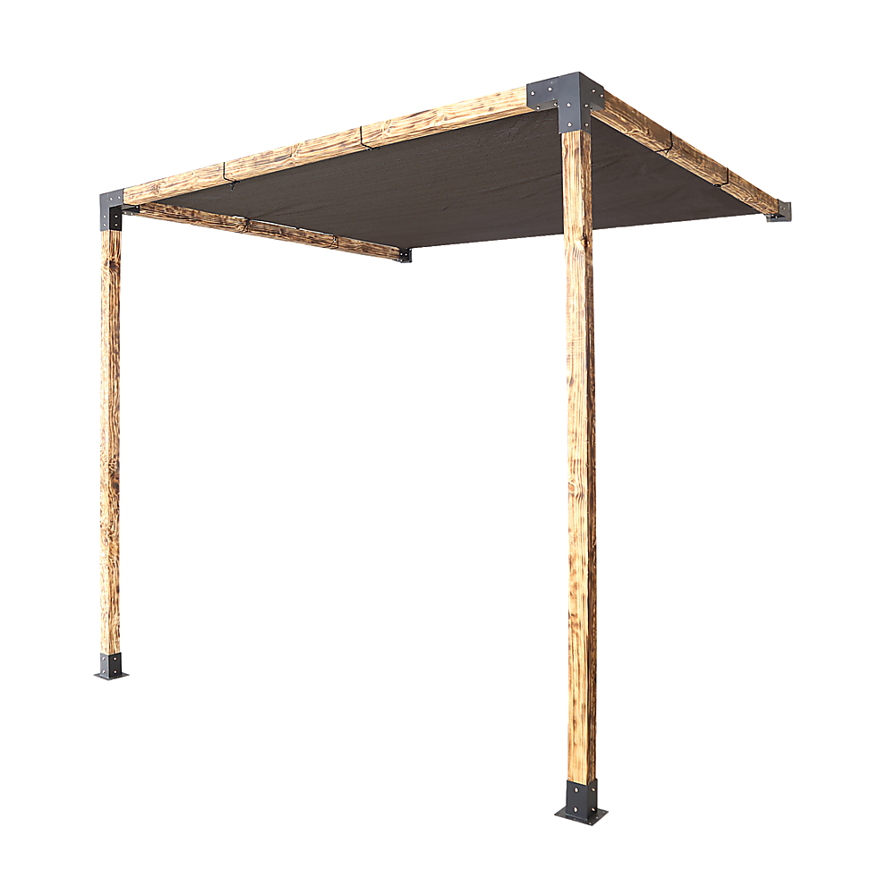 Canopies & Gazebos: Roof Pergola Gazebo Shed Matte Black Steel Brackets and Black Screen DIY Kits