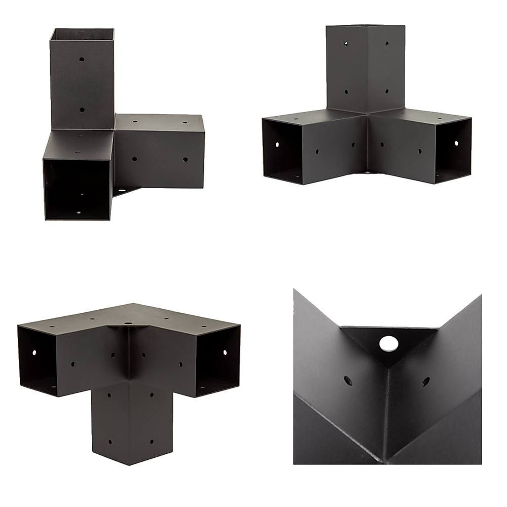 Canopies & Gazebos: Roof Pergola Gazebo Shed Matte Black Steel Brackets and Black Screen DIY Kits