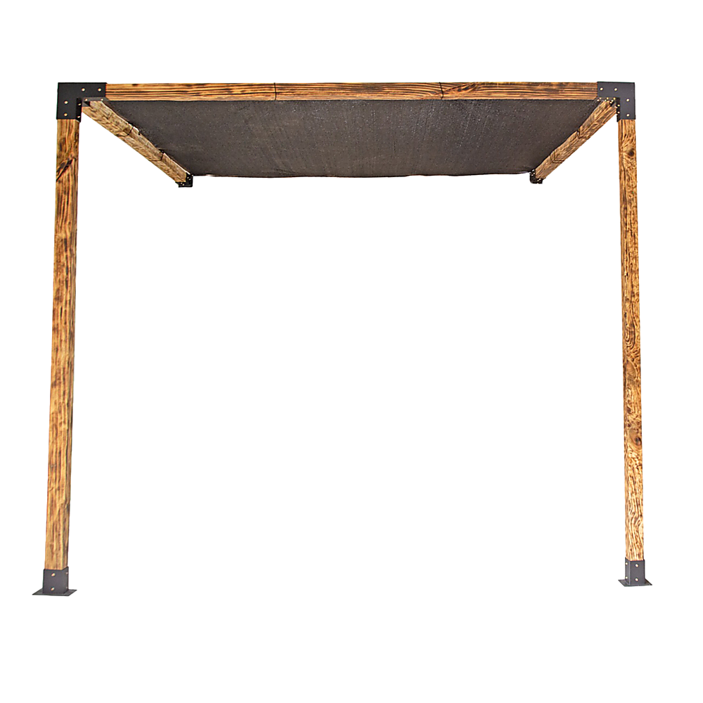Canopies & Gazebos: Roof Pergola Gazebo Shed Matte Black Steel Brackets and Black Screen DIY Kits
