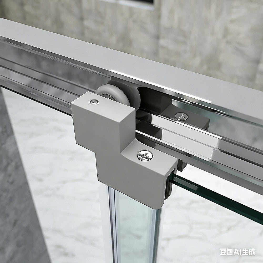 Shower Heads & Screens: 40mm Adjustable Contemporary Corner Sliding Chrome Shower Screen 86x92cm