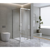 Shower Heads & Screens: 40mm Adjustable Contemporary Corner Sliding Chrome Shower Screen 86x92cm