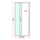 Shower Heads & Screens: 40mm Adjustable Contemporary Corner Sliding Chrome Shower Screen 86x92cm