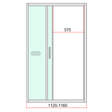 Shower Heads & Screens: 40mm Adjustable Contemporary Corner Sliding Chrome Shower Screen 116x92cm