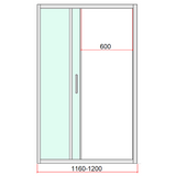 Shower Heads & Screens: 40mm Adjustable Contemporary Corner Sliding Chrome Shower Screen 120x92cm