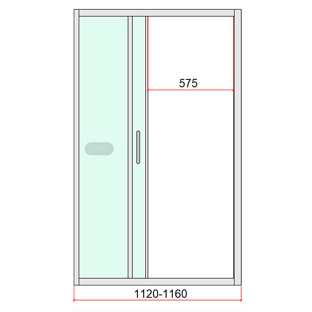 Shower Heads & Screens: 40mm Adjustable Contemporary Corner Sliding Chrome Shower Screen 116x101cm