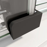 Shower Heads & Screens: 40mm Adjustable Contemporary Corner Sliding Black Shower Screen 90x92cm