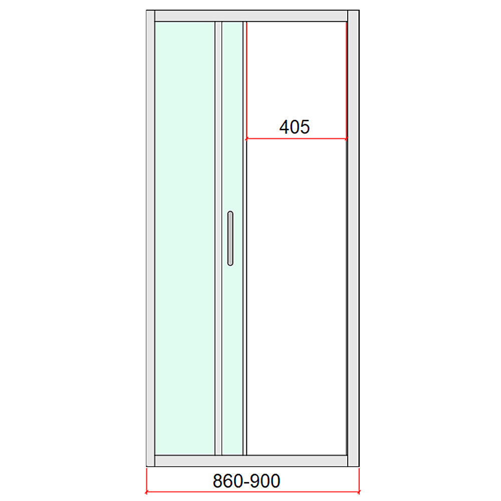 Shower Heads & Screens: 40mm Adjustable Contemporary Corner Sliding Black Shower Screen 90x92cm