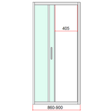 Shower Heads & Screens: 40mm Adjustable Contemporary Corner Sliding Black Shower Screen 90x92cm