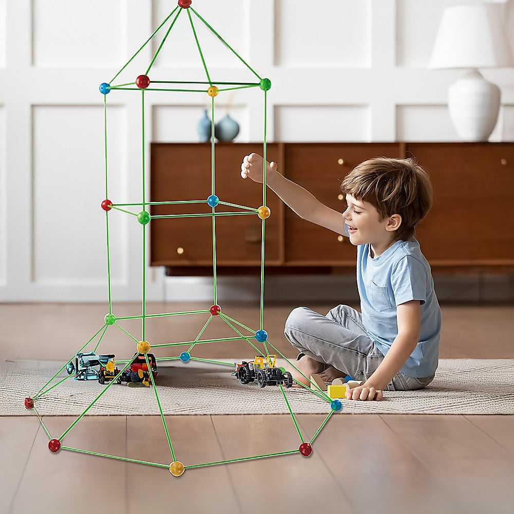 Activity Toys: 217pcs Kids Construction Fort Building Kit Castles 3D Play House Tent Toys