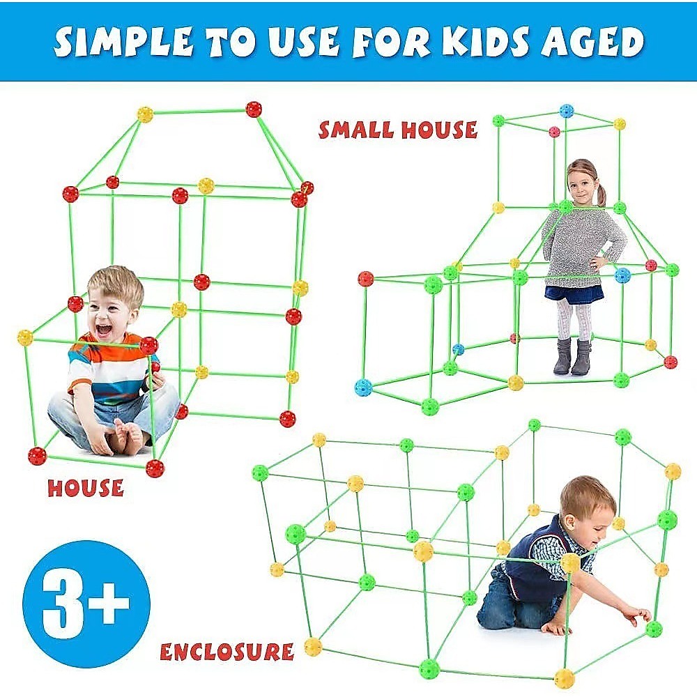Activity Toys: 217pcs Kids Construction Fort Building Kit Castles 3D Play House Tent Toys