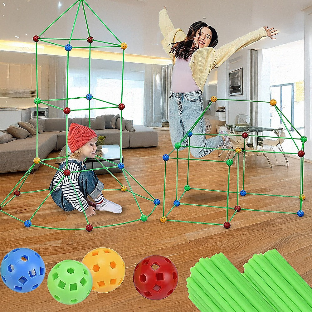 Activity Toys: 217pcs Kids Construction Fort Building Kit Castles 3D Play House Tent Toys