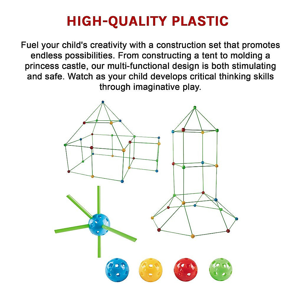 Activity Toys: 217pcs Kids Construction Fort Building Kit Castles 3D Play House Tent Toys
