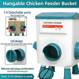 Pet Grooming Supplies: Chicken Feeder Water Food Treadle Poultry Feeding 12KG Large Capacity 11L