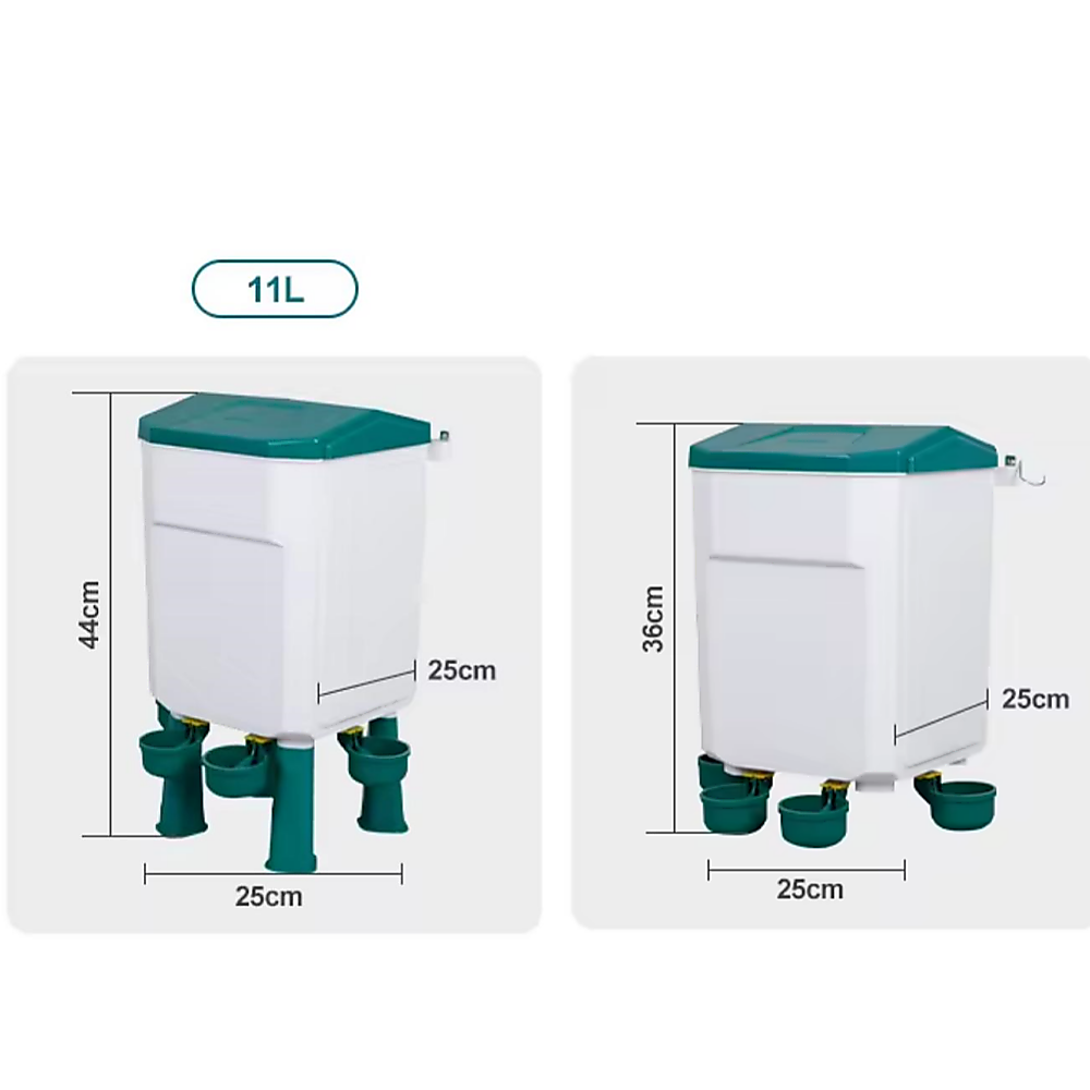 Pet Grooming Supplies: Chicken Feeder Water Food Treadle Poultry Feeding 12KG Large Capacity 11L