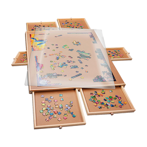 1500 Piece Rotating Wooden Jigsaw Puzzle Table 6 Drawers Board