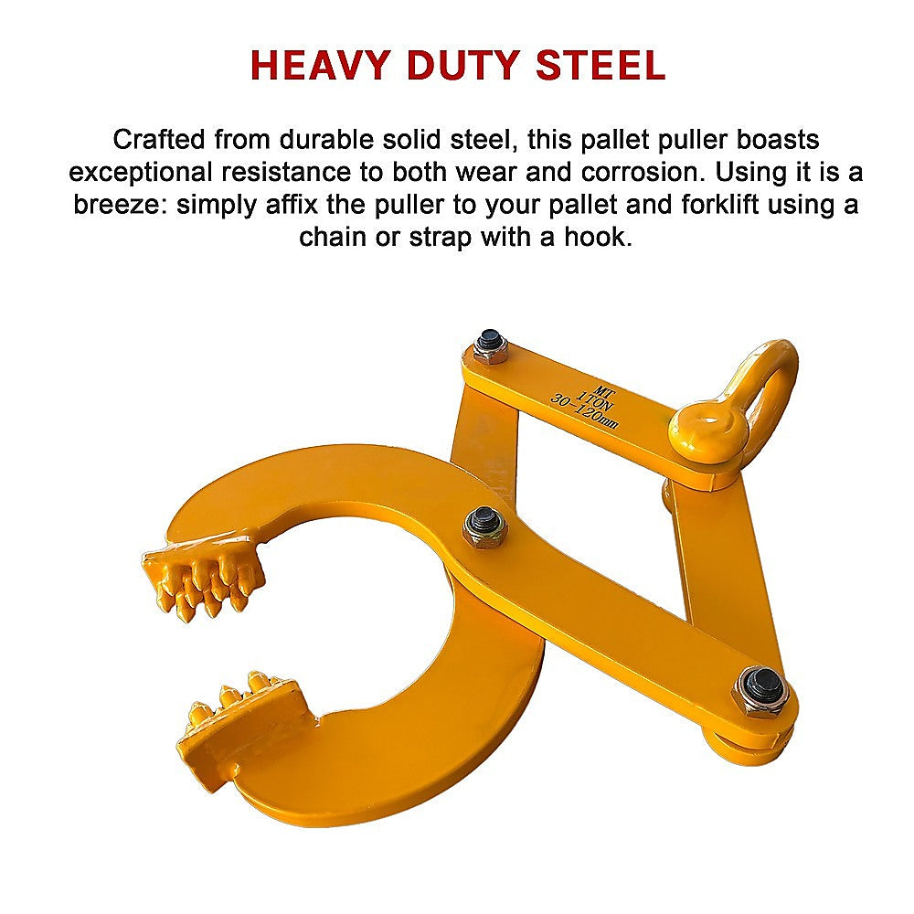 Masonry Tools: Steel Single Scissor Pallet Puller Clamp 1 Ton Capacity Pallet Grabber